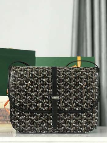 Okify Goyard Belvedere MM Bag In Black 28x19x7.5cm