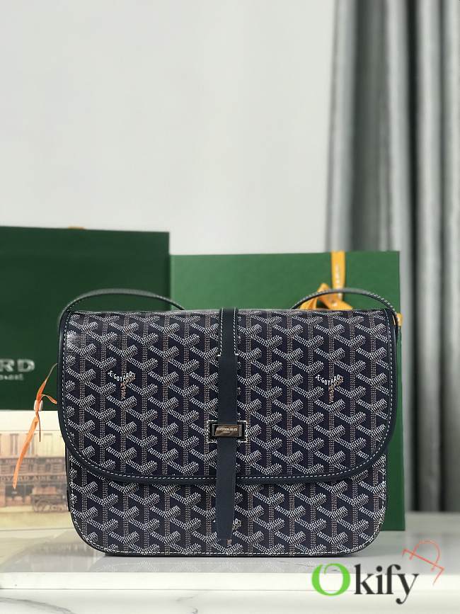 Okify Goyard Belvedere MM Bag In Dark Blue 28x19x7.5cm - 1