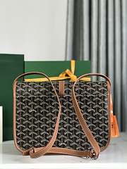 Okify Goyard Belvedere MM Bag In Black And Tan 28x19x7.5cm - 6