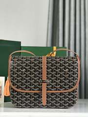 Okify Goyard Belvedere MM Bag In Black And Tan 28x19x7.5cm - 1