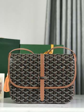 Okify Goyard Belvedere MM Bag In Black And Tan 28x19x7.5cm