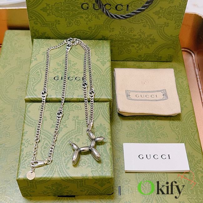 Okify Gucci Silver Dog Necklace  - 1