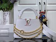 Okify Louis Vuitton Mini Capucines Floral Chains In White Taurillon Leather 21x13.6x8cm M12279 - 1