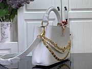 Okify Louis Vuitton Capucines BB Floral Chains In White Taurillon Leather 17.3x9x27cm M12279 - 5