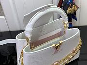 Okify Louis Vuitton Capucines BB Floral Chains In White Taurillon Leather 17.3x9x27cm M12279 - 3