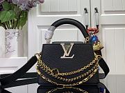 Okify Louis Vuitton Mini Capucines Floral Chains In Black Taurillon Leather 21x13.6x8cm M12279 - 1