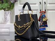 Okify Louis Vuitton Capucines BB Floral Chains In Black Taurillon Leather 17.3x9x27cm M12345 - 2