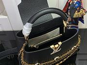 Okify Louis Vuitton Capucines BB Floral Chains In Black Taurillon Leather 17.3x9x27cm M12345 - 4