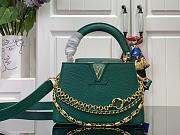 Okify Louis Vuitton Mini Capucines Floral Chains In Green Taurillon Leather 21x13.6x8cm M11906  - 1