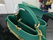 Okify Louis Vuitton Capucines BB Floral Chains In Green Taurillon Leather 17.3x9x27cm M11906 - 2