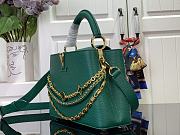 Okify Louis Vuitton Capucines BB Floral Chains In Green Taurillon Leather 17.3x9x27cm M11906 - 4