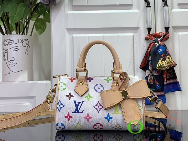 Okify Louis Vuitton x TM Nano Speedy Multicolored Blanc Bag M13391 16x11x9cm  - 1