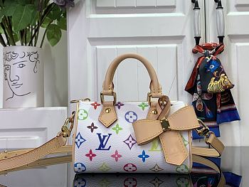 Okify Louis Vuitton x TM Nano Speedy Multicolored Blanc Bag M13391 16x11x9cm 