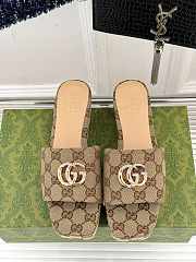 Okify Gucci Brown Thick Soled Slippers EU35-40 - 2