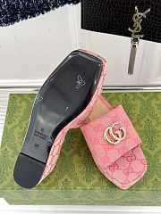 Okify Gucci Pink Thick Soled Slippers EU35-40 - 6