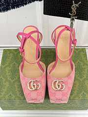 Okify Gucci Pink Printed Fabric High Heels EU35-42  - 5