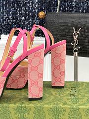 Okify Gucci Pink Printed Fabric High Heels EU35-42  - 2