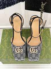 Okify Gucci Grey Gray Printed Fabric High Heels EU35-42  - 6