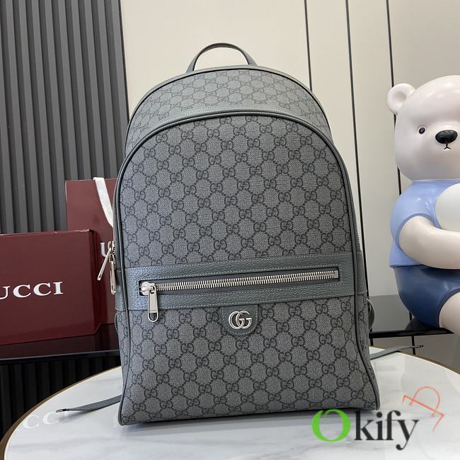 Okify Gucci Ophidia Medium Backpack In Gray Grey 29.5x44x15cm  - 1