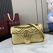 Okify Gucci Marmont Small Shoulder Bag In Gold Leather 26x15x7cm  - 1