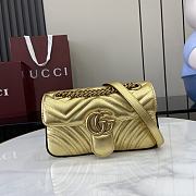 Okify Gucci Marmont Mini Shoulder Bag In Gold Leather 22x13x6cm  - 1