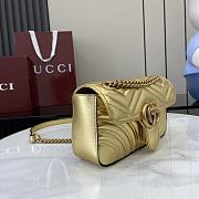 Okify Gucci Marmont Mini Shoulder Bag In Gold Leather 22x13x6cm  - 2