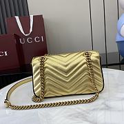 Okify Gucci Marmont Mini Shoulder Bag In Gold Leather 22x13x6cm  - 3