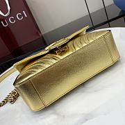 Okify Gucci Marmont Mini Shoulder Bag In Gold Leather 22x13x6cm  - 4