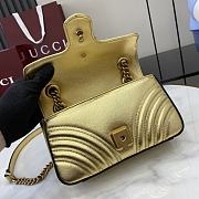 Okify Gucci Marmont Mini Shoulder Bag In Gold Leather 22x13x6cm  - 5