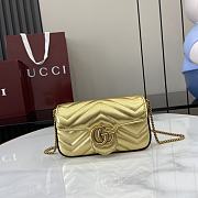 Okify Gucci Marmont Super Mini Shoulder Bag In Gold Leather 16.5x10x4.5cm  - 1