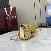 Okify Gucci Marmont Super Mini Shoulder Bag In Gold Leather 16.5x10x4.5cm  - 6