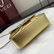 Okify Gucci Marmont Super Mini Shoulder Bag In Gold Leather 16.5x10x4.5cm  - 5