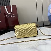 Okify Gucci Marmont Super Mini Shoulder Bag In Gold Leather 16.5x10x4.5cm  - 4