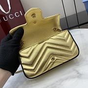 Okify Gucci Marmont Super Mini Shoulder Bag In Gold Leather 16.5x10x4.5cm  - 3