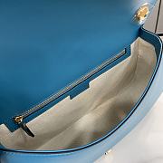 Okify Gucci Blondie Medium Top Handle Bag In Blue Suede And Leather 32x17x10cm  - 2