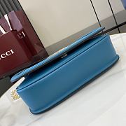 Okify Gucci Blondie Small Top Handle Bag In Blue Suede And Leather 26x16x8cm  - 6