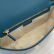 Okify Gucci Blondie Small Top Handle Bag In Blue Suede And Leather 26x16x8cm  - 2