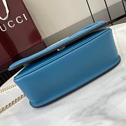 Okify Gucci Blondie Mini Top Handle Bag In Blue Suede And Leather 21.5x11x8cm  - 6