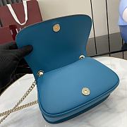 Okify Gucci Blondie Mini Top Handle Bag In Blue Suede And Leather 21.5x11x8cm  - 5