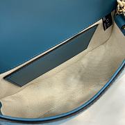 Okify Gucci Blondie Mini Top Handle Bag In Blue Suede And Leather 21.5x11x8cm  - 2