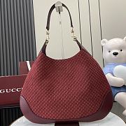 Okify Gucci B Medium Shoulder Bag In Red Suede Embossed And Leather 49x46x4cm  - 1