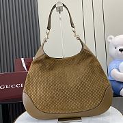 Okify Gucci B Medium Shoulder Bag In Light Brown Suede Embossed And Leather 49x46x4cm  - 4