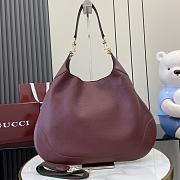 Okify Gucci B Medium Shoulder Bag In Dark Red Leather 49x46x4cm  - 4