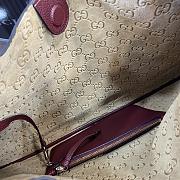 Okify Gucci B Medium Shoulder Bag In Dark Red Leather 49x46x4cm  - 3