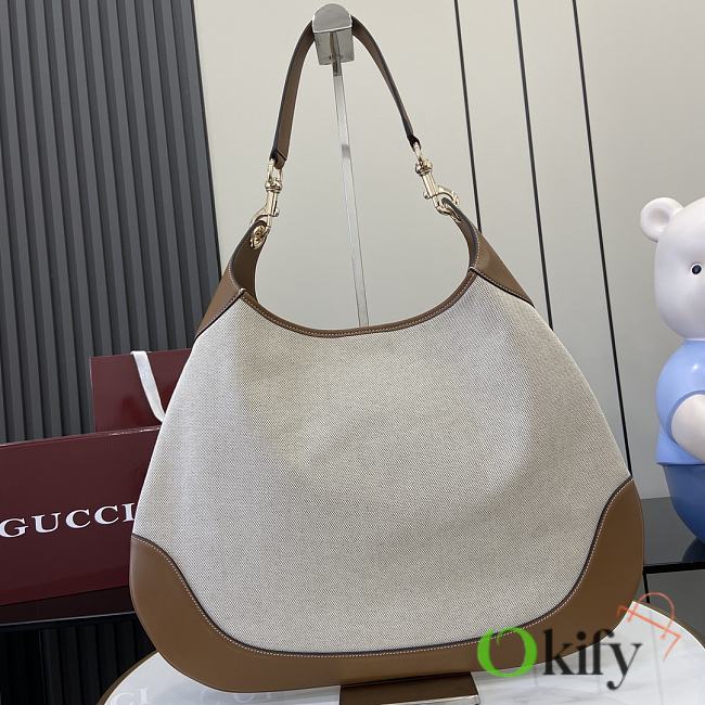 Okify Gucci B Medium Shoulder Bag In Brown And Beige Leather 49x46x4cm  - 1