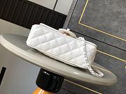 Okify Channel Mini Flap Bag With Handle In Lambskin And White Painted Metal 12.5x20x6cm   - 5