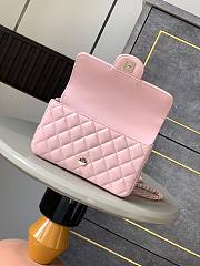 Okify Channel Mini Flap Bag With Handle In Lambskin And Pink Painted Metal 12.5x20x6cm   - 4