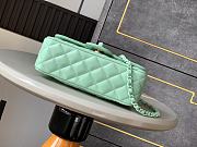 Okify Channel Mini Flap Bag With Handle In Lambskin And Green Painted Metal 12.5x20x6cm   - 5