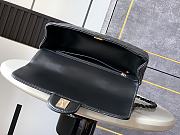 Okify Channel Flap Bag With Handle In Lambskin And Black Painted Metal 23cm  - 6