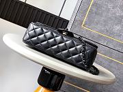 Okify Channel Flap Bag With Handle In Lambskin And Black Painted Metal 23cm  - 2